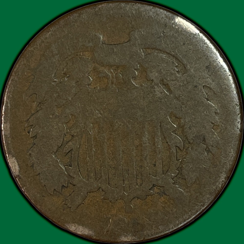 1864 Two Cent Piece Good G Coin #38355