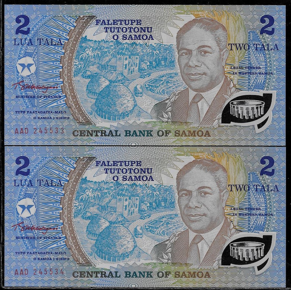 Samoa 1990 2 Tala P 31d 2 Pcs UNC-