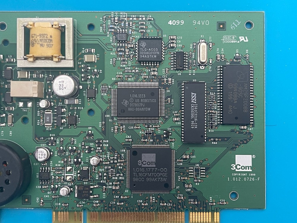 VINTAGE INTERNAL US ROBOTICS-3COM MODEL 0726 56K DATA/FAX MODEM PCI CARD