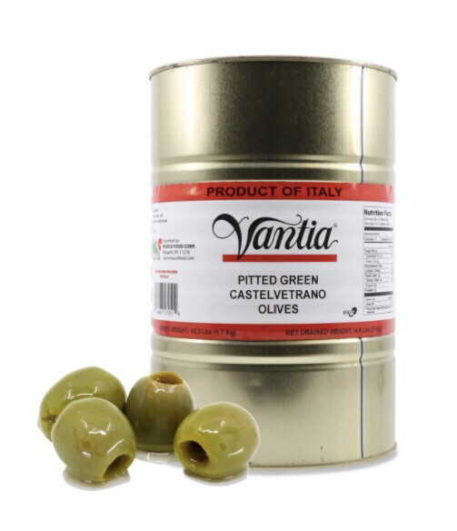 Pitted Green Castelvetrano Olives (4.4 Lbs Tin)