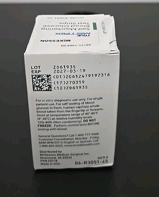 Mckesson True Metrix Blood Glucose Test Stripes 50 Ct