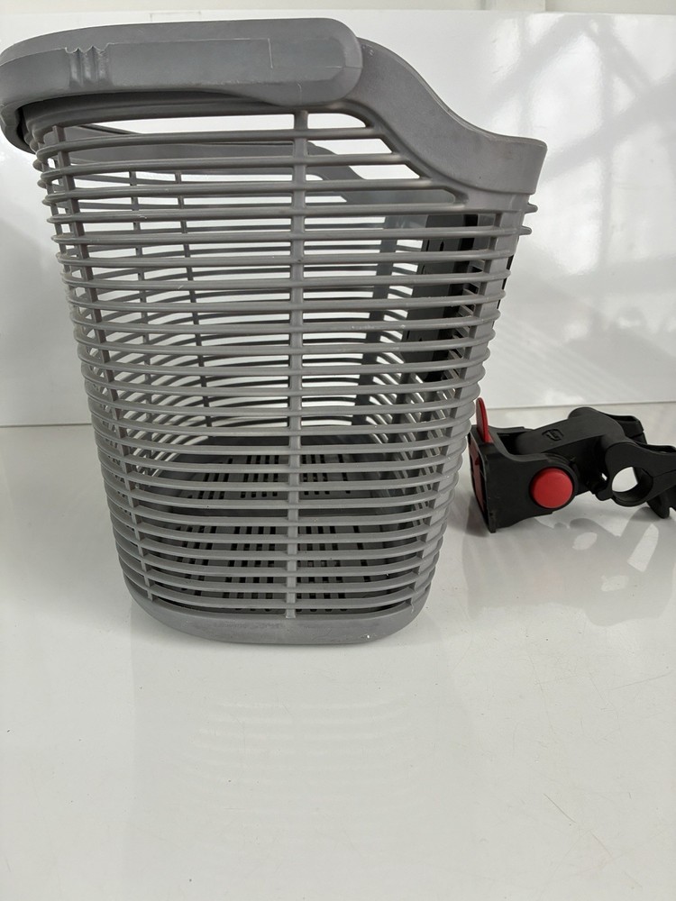 Flinger Grey Bike Basket With quick release adjustable mount system