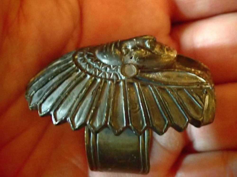 Native American Indian with Headdress Ring adjustable