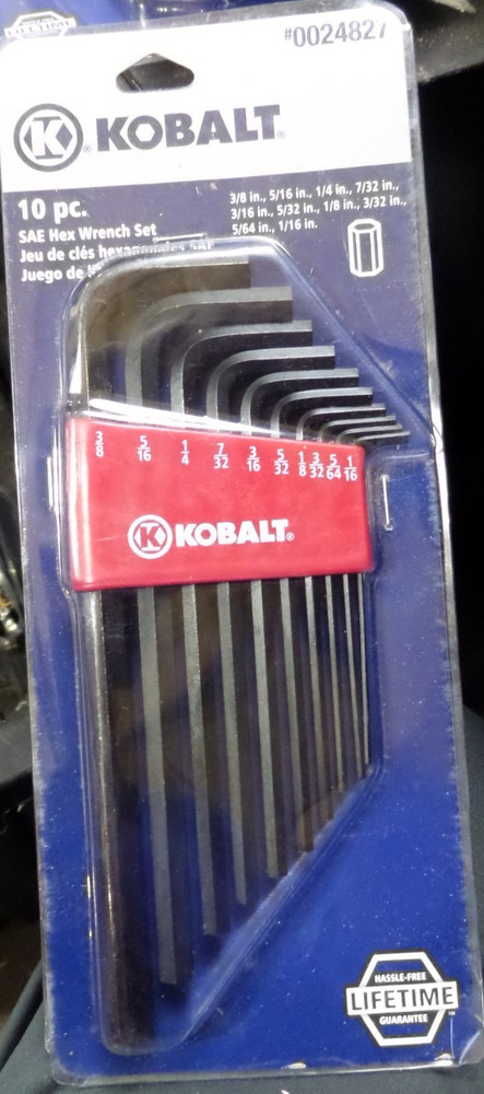 KOBALT  10 Piece SAE Hex Wrenches Item #24827 NEW