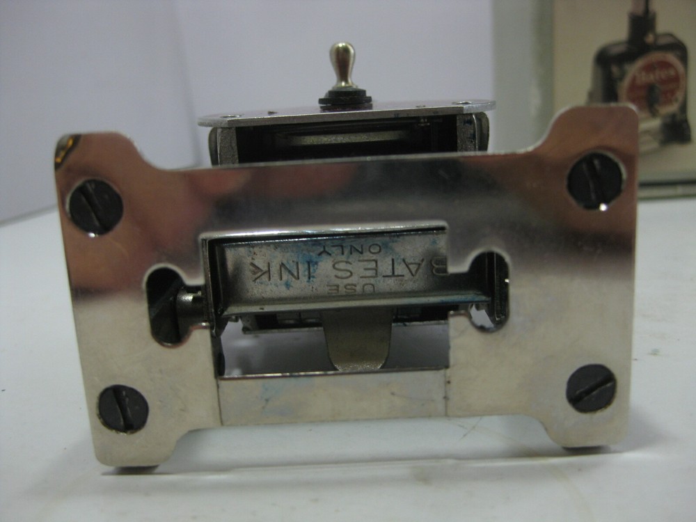 Vintage Bates Numbering Machine 6 Wheel Style E Multiple Movement w/Original Box