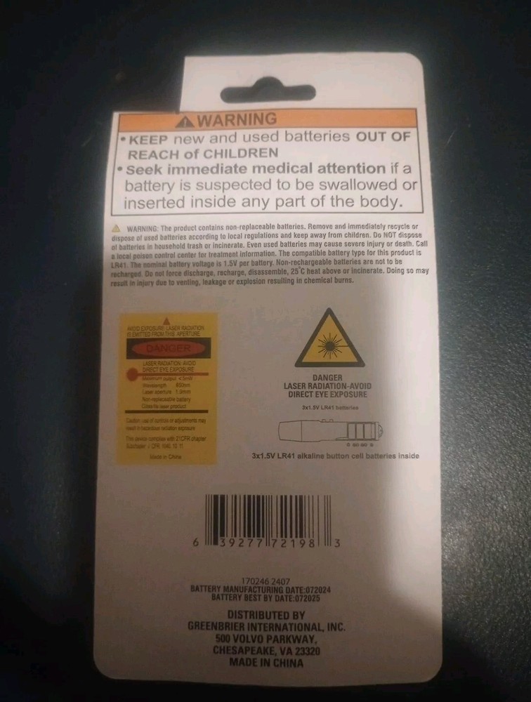 Key Ring Laser Pointer Super Brave LED Light Dual Function