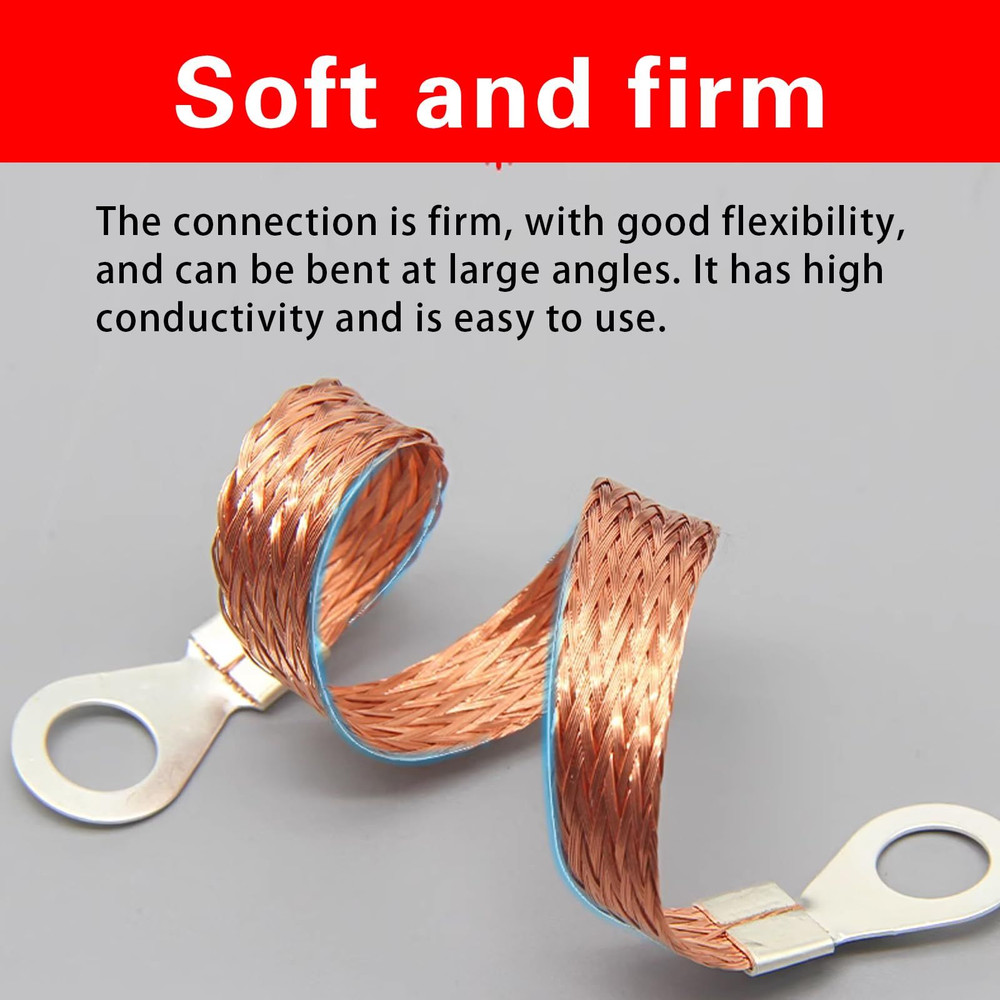 GKmow 5 PCS Automotive Engine Grounding Strap, Flexible Silver