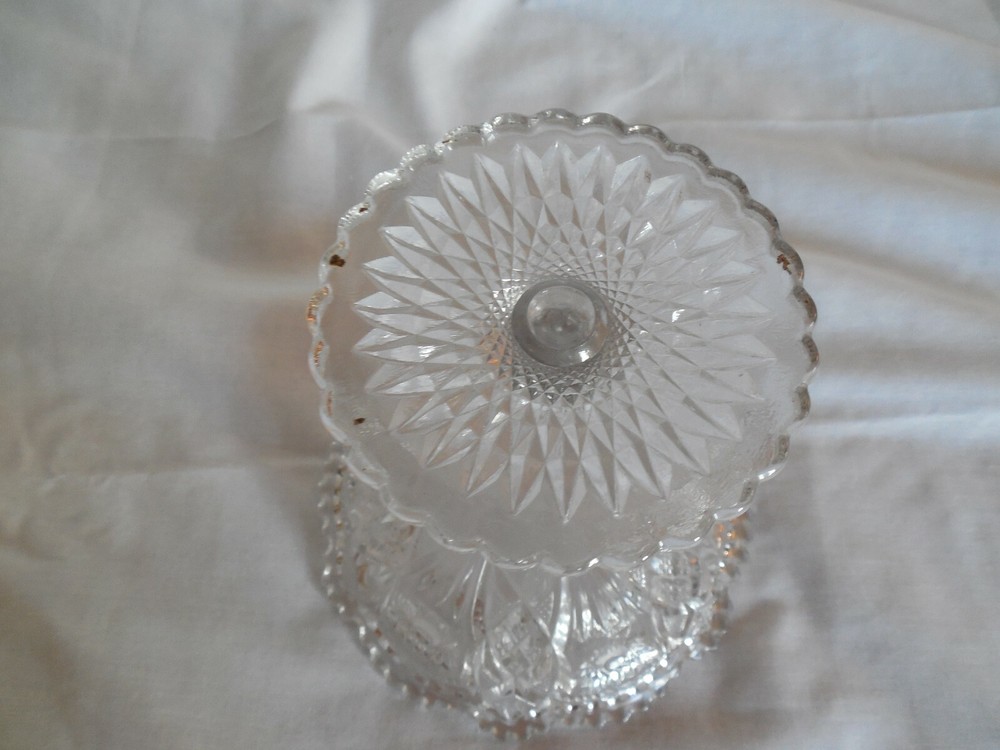 EAPG swatooth edge compote candy dish 6.5" tall