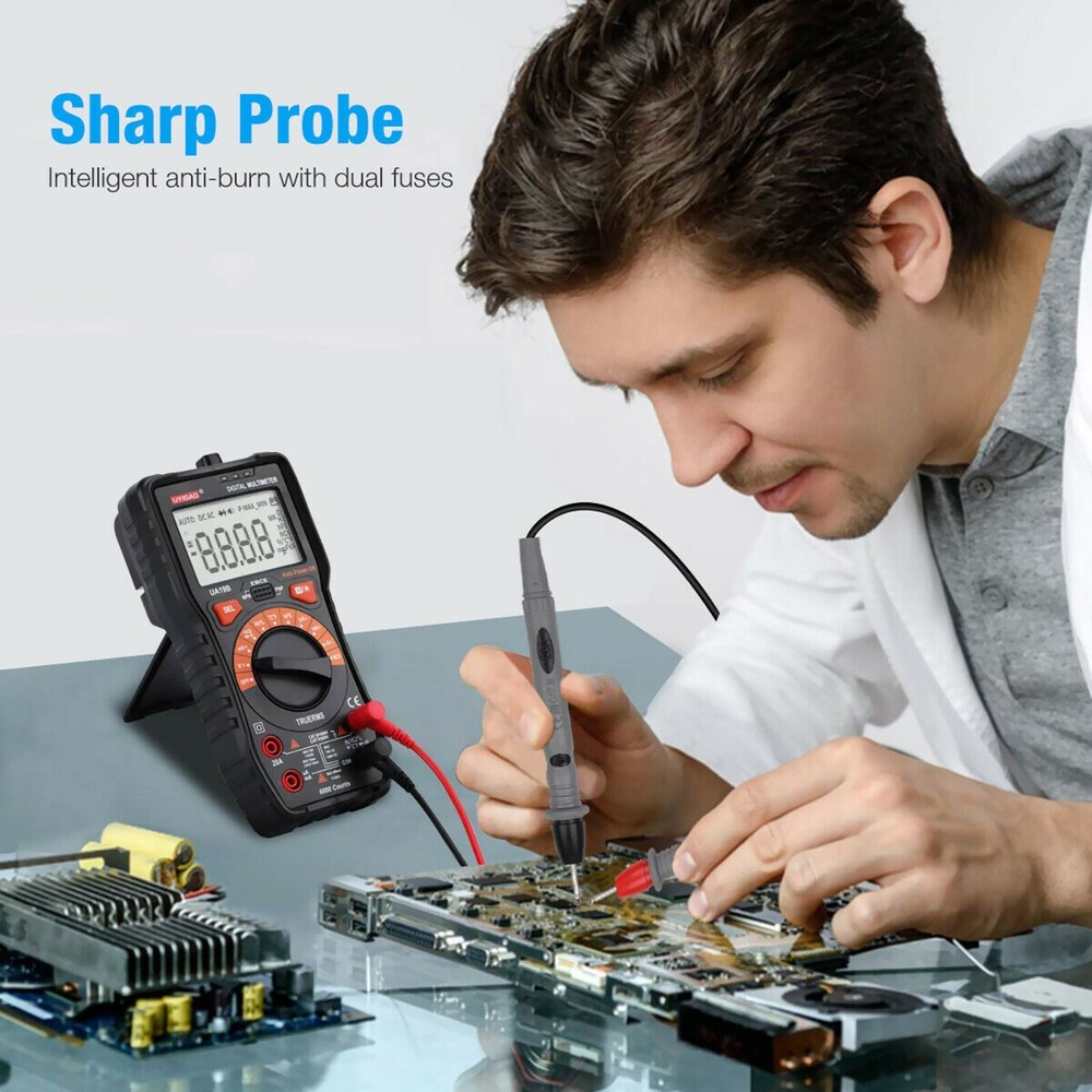 LCD Digital Multimeter Voltmeter Ammeter Ohmmeter Volt AC DC Tester Leads Meter