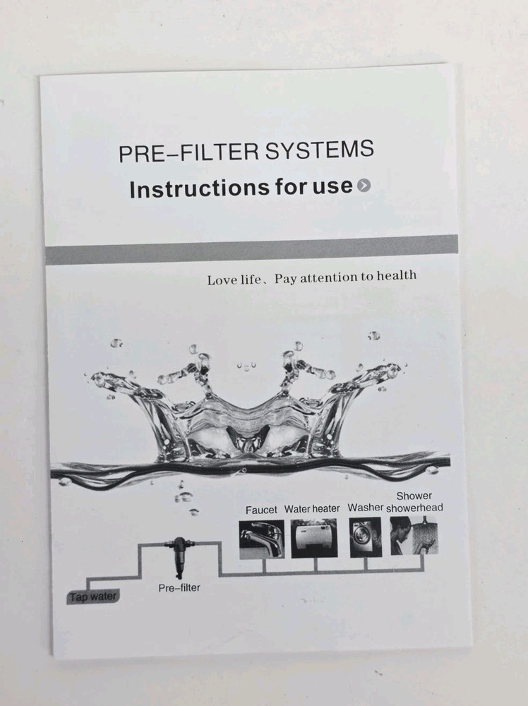 Water Pre-Filter Sediment Filter 40 Micron Reusable Spin Down Sediment System
