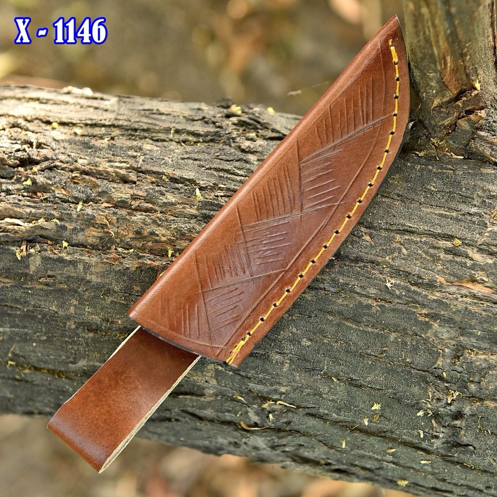 Custom Leather Knife Sheath for Fixed Blade Knife With Belt Loop