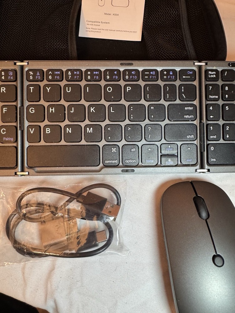 Foldable Bluetooth Keyboard & Mouse Set – Wireless Travel Combo for Laptop/Table