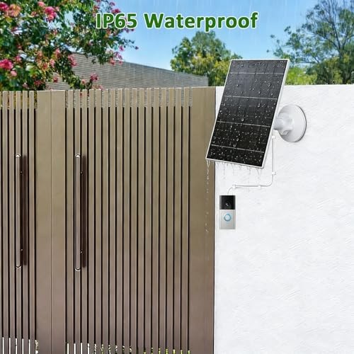 Doorbell Solar Panel Charger, 7W Solar Panel Compatible with Ring Video