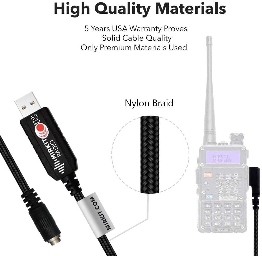 Durable 6 in 1 FTDI Programming Cable for Ham Radios – Plug and Play Feature