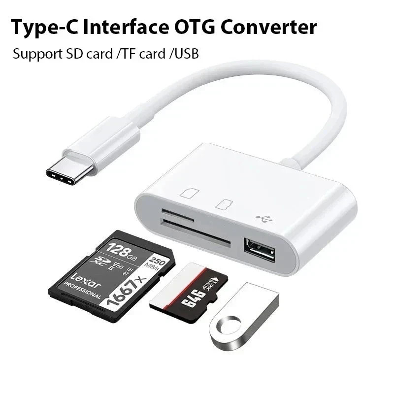 USB C SD Card Reader for iPhone Android Macbook Micro SD to Type C OTG Adapter