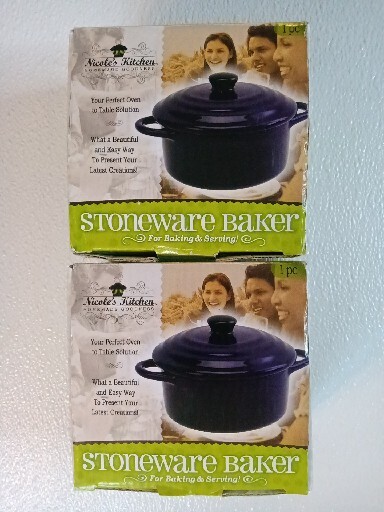 2 Mini-bakeware Stoneware Bakers by Nicole's Kitchen A74