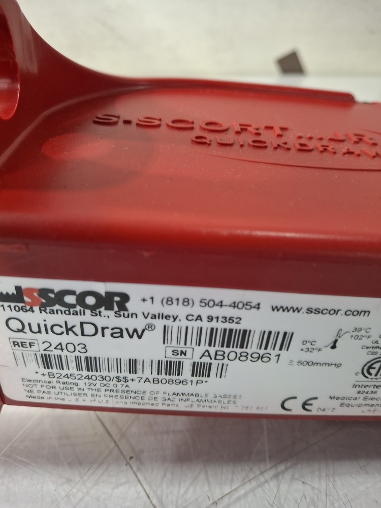 SSCOR, Inc. 2403 Quickdraw Handheld Aspirator