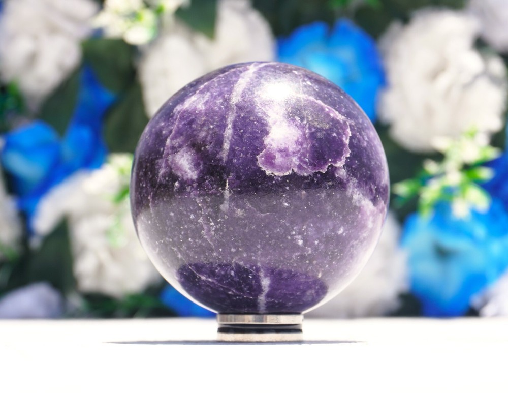 Natural 55MM Lepidolite Stone Metaphysical Sphere Ball