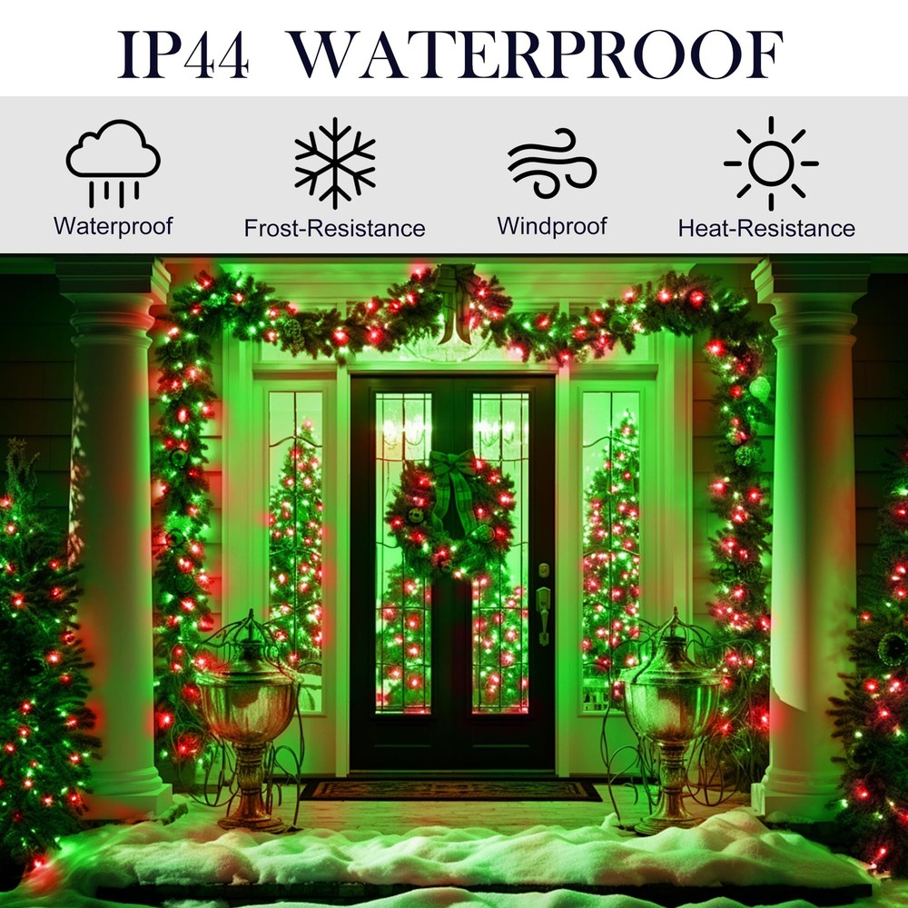 weillsnow 328 FT 1000 LED Christmas String Lights with Remote & Timer, 8 Lightin