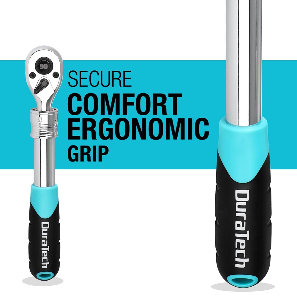 DURATECH 3/8" Drive Ratchet 90-Tooth Quick-release Extendable Ratchet 4 Sections