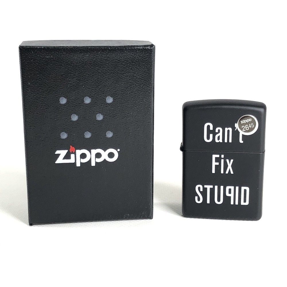 Zippo Windproof Lighter Can’t Fix Stupid NEW With Original Box