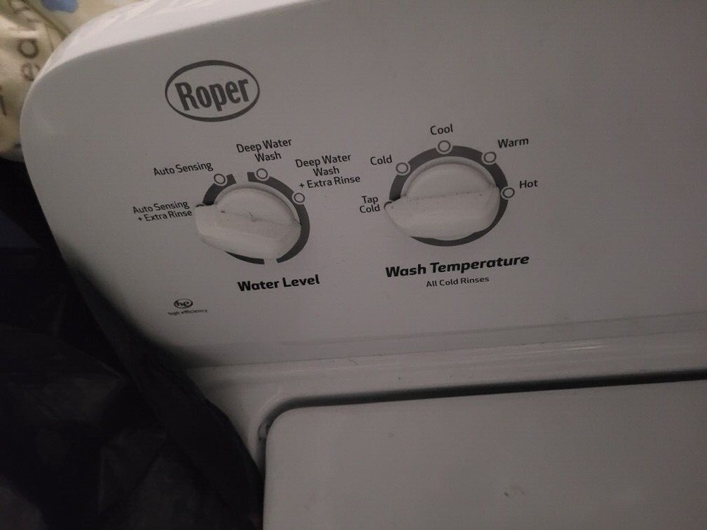 Roper Washer and Dryer Free-Standing Side by Side Set - White