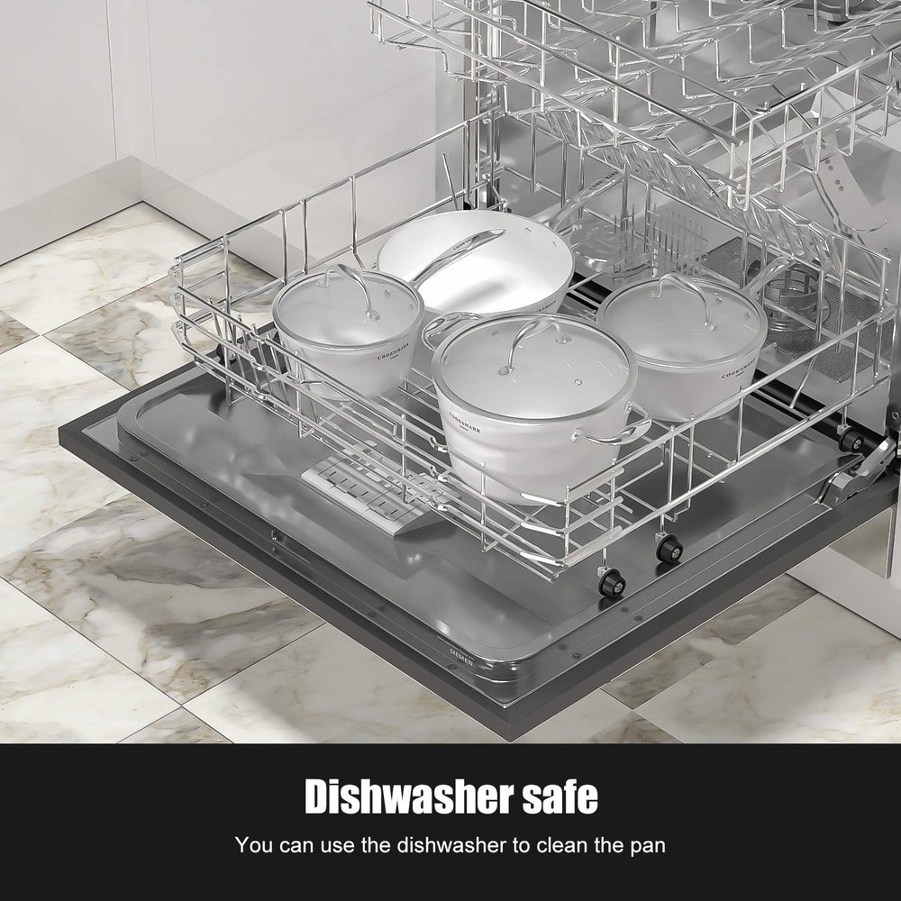 Nonstick Ceramic Cookware Set, Induction & Dishwasher Safe Scratch-Resistant ...