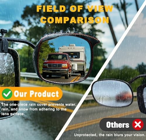 Rainproof Towing Mirrors Extensions, Side View Mirror Extender for Towing with
