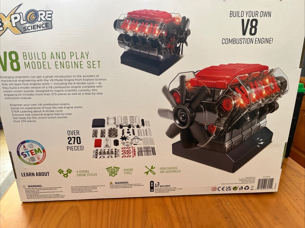 Explore Science Build And Play V8 Model Engine New