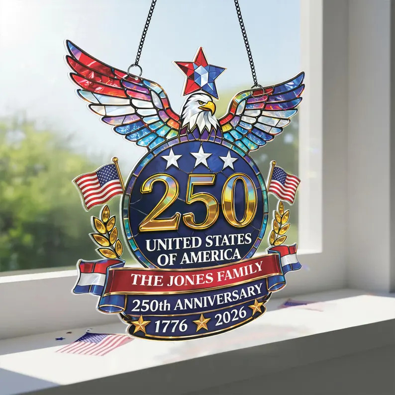 Personalized USA Eagle Suncatcher Acrylic
