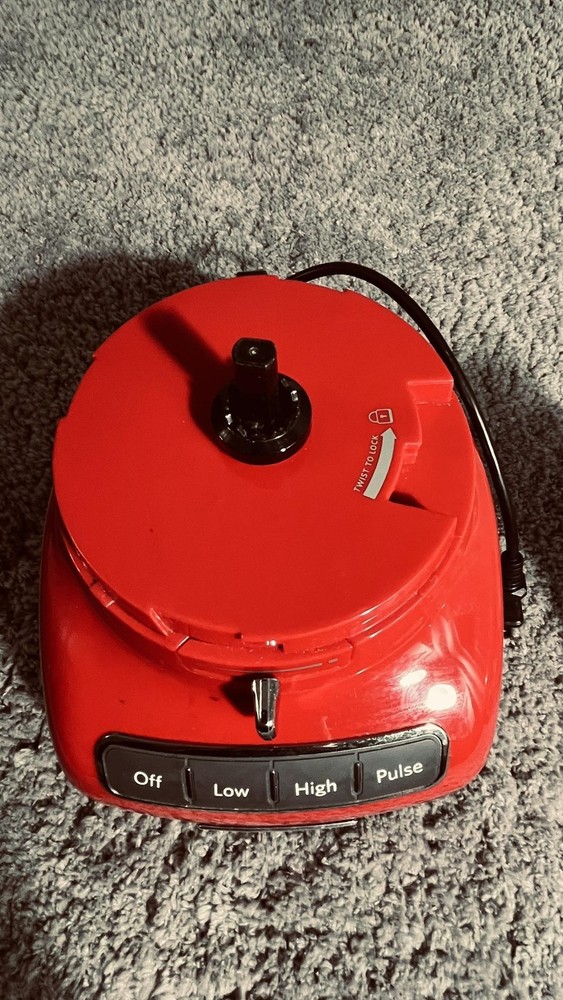 KitchenAid 4 Cup Food Processor Red Motor Base Bowl Lid Blade Pusher