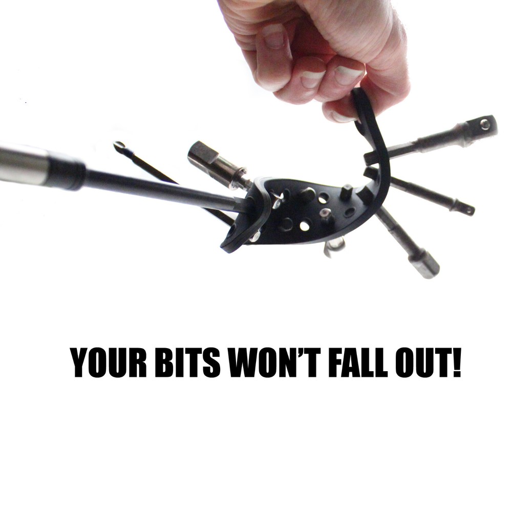 Bit Belt - Hex Bit Organizer - Holds 20 Bits - Flexible Rubber Design - 2 Pack