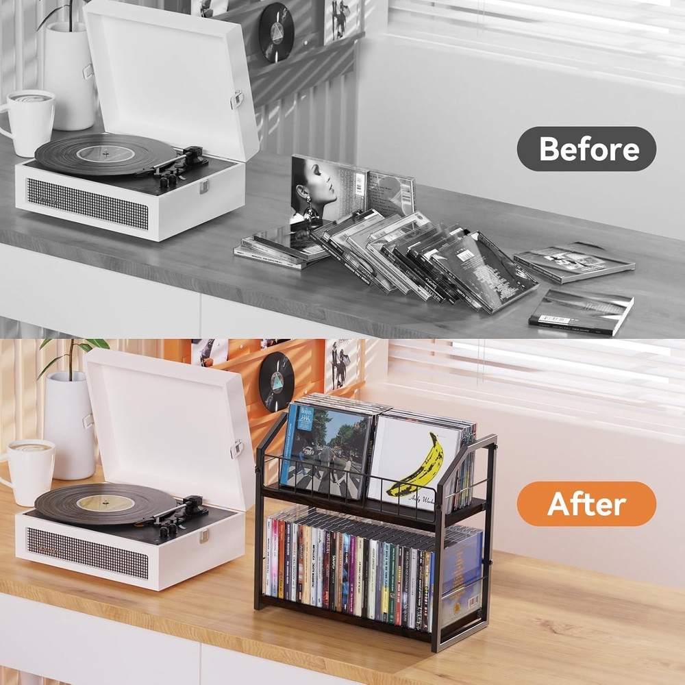 Space-Saving CD Shelf - Home Office Organizer