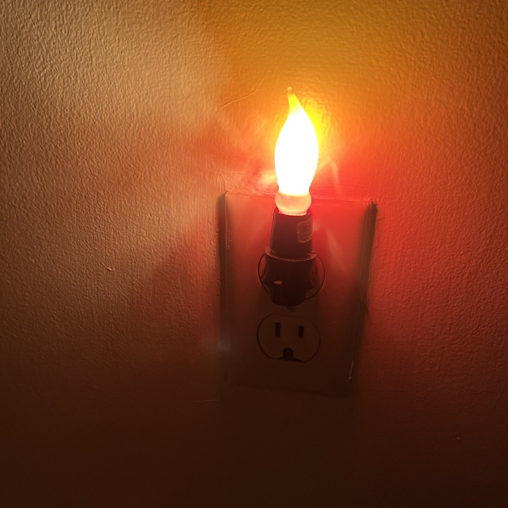 Vintage Flame Night Light Red Yellow - Working!