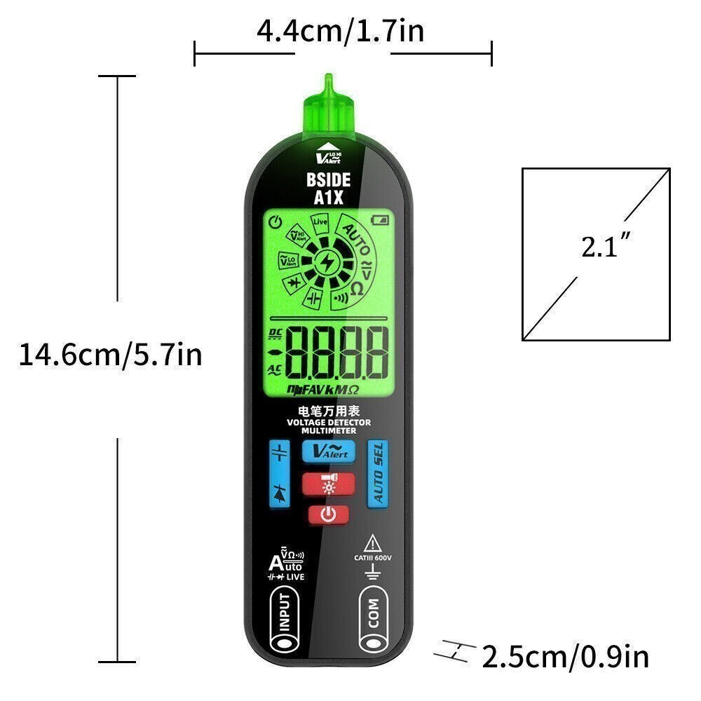 LCD Digital Multimeter Smart Fully Automatic Ranging Rechargeable DC/AC Voltage