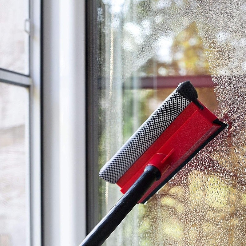 Car Window Squeegee Multi-Functional Lightweight W/ Scrubber & Durable Handle US