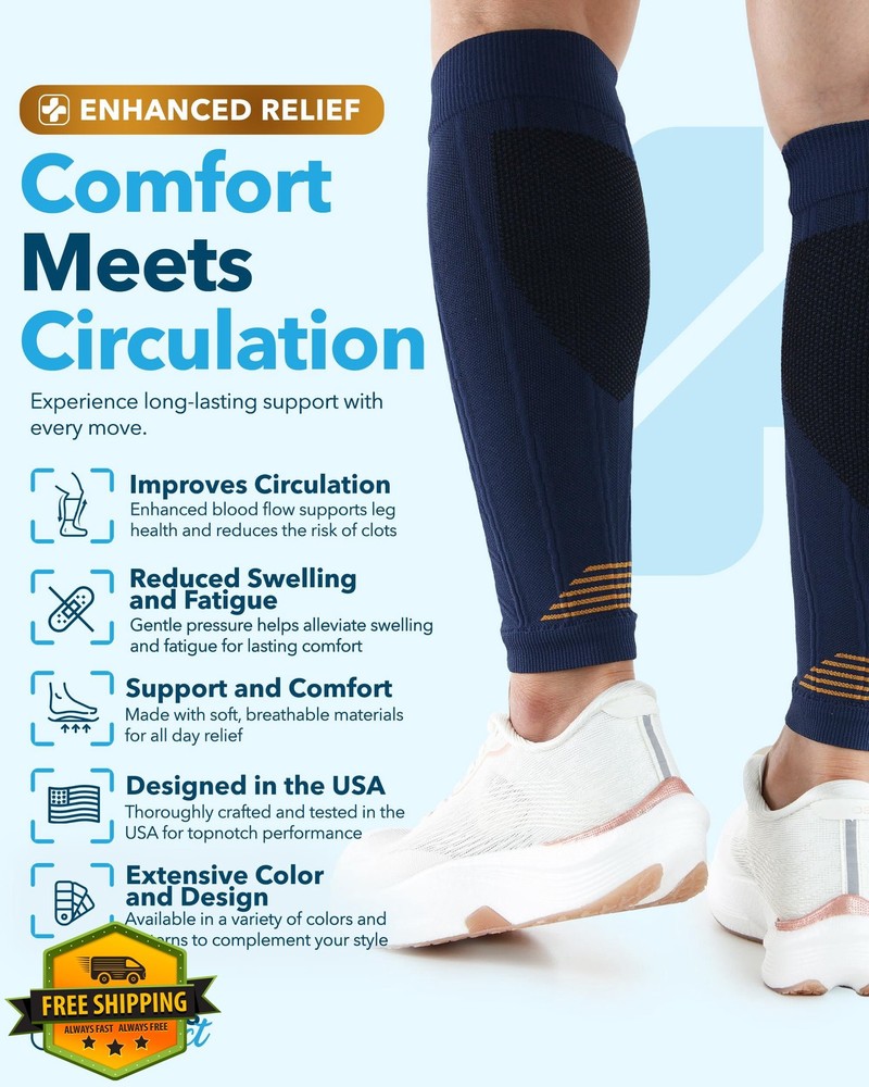 Doctor's Select 2 Pairs Copper Calf Compression Sleeves