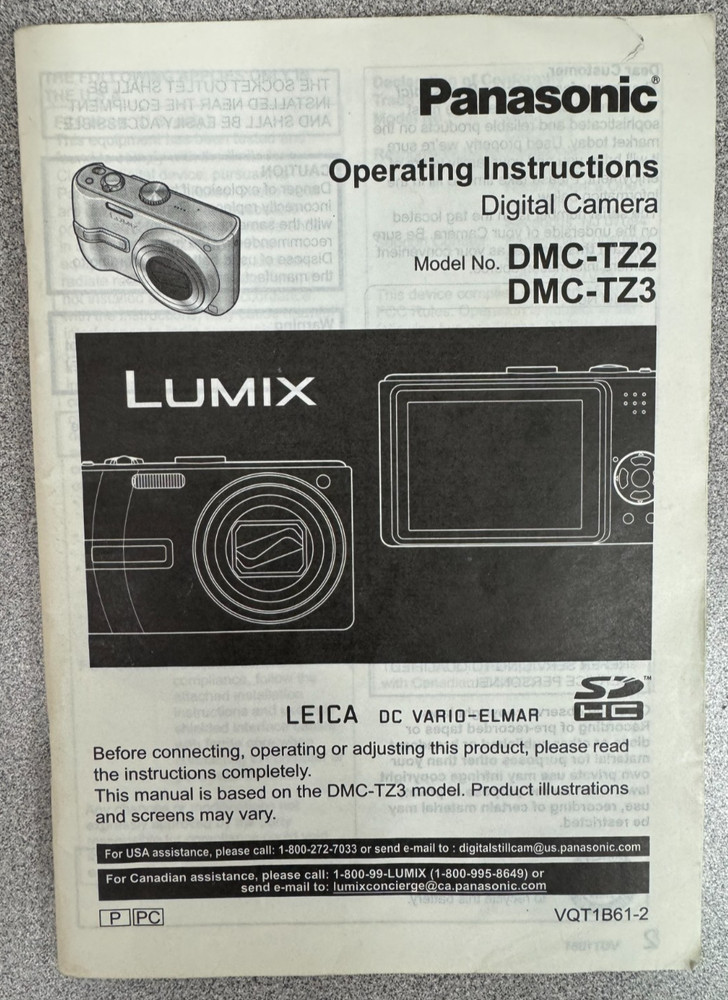 Panasonic DMC-TZ2 / TZ3 Digital Camera User Guide