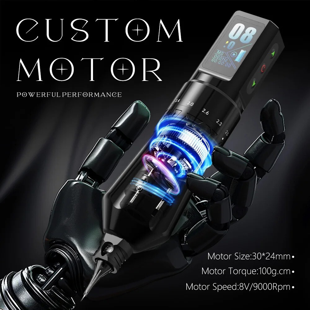 XNET Talos Wireless Tattoo Machine Pen Kit 2.0-4.2mm Adjustable Stroke Dotwork