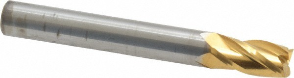 Hertel 1/4", 1/2" LOC, 1/4" Shank, 2" OAL, 4 Flute, Solid Carbide Square End ...