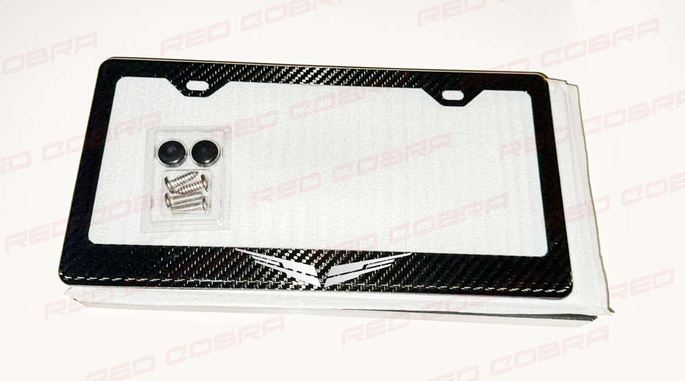 Blackwing V-Series WHITE TRUE Carbon Fiber License Plate Frame