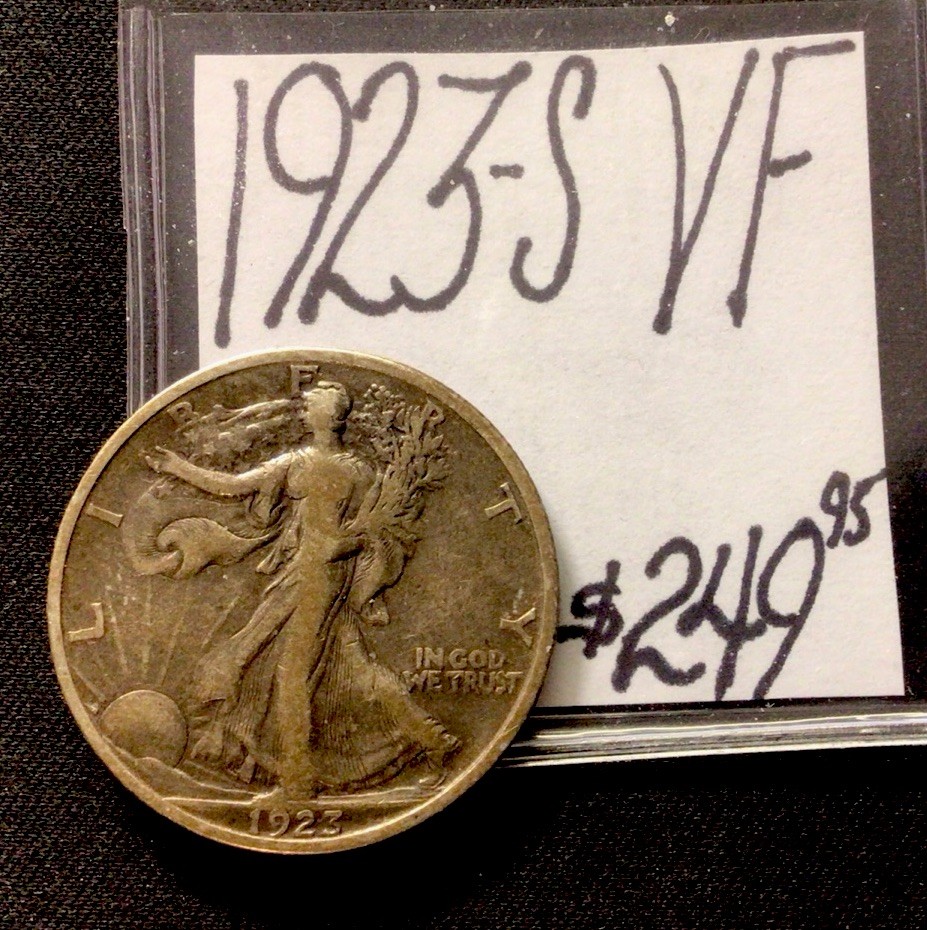 1923 S Walking Liberty Silver Half Dollar VF! ENN Coins