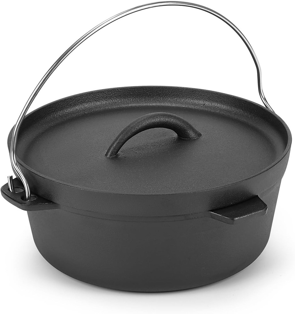 Versatile 1.5qt Cast Iron Cookware Pot with Lid - Oven Safe & Non-Stick