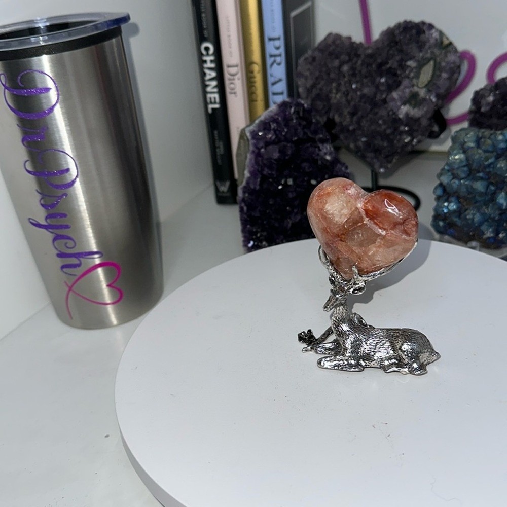 Modern Deer Holder Small Crystals Rocks Precious Gem Sphere Stand - Silver