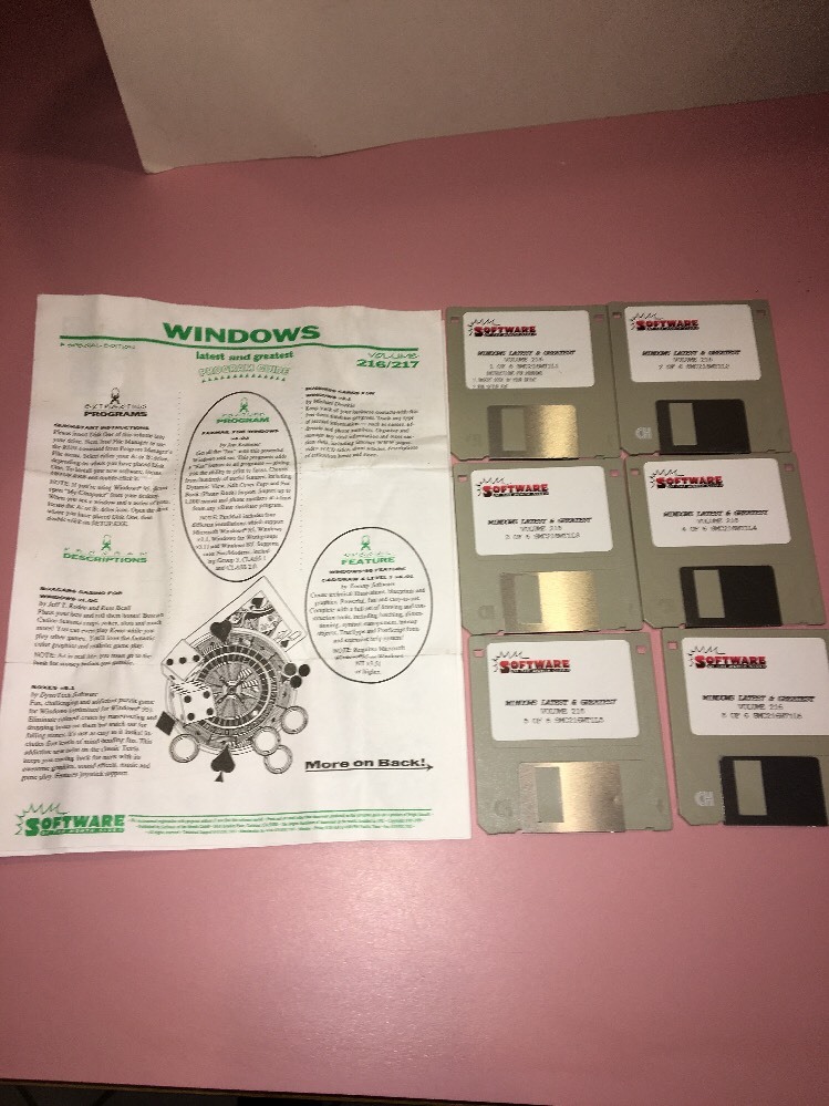Windows Latest And Greatest Volume 216 FloppyDisc W Program Guide & 6 Discs RARE