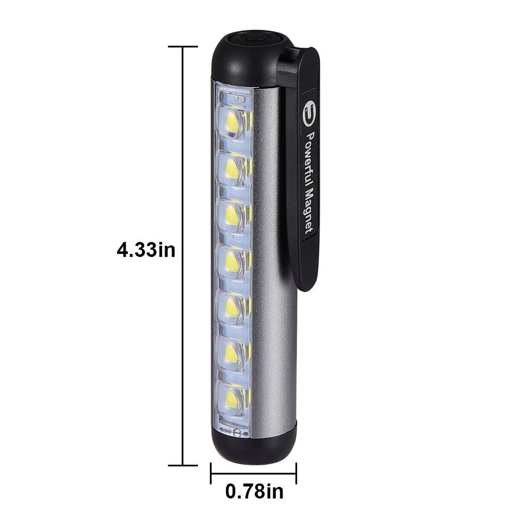 2-PACK USB COB LED Flashlight Work Light Magnetic Super Bright Torch Penlight US