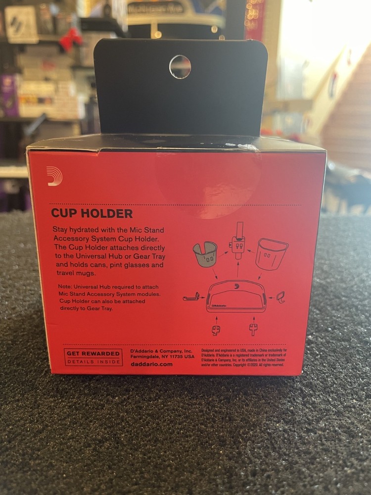 D'Addario Cup Holder Mic Stand Accessory System Attachment Black