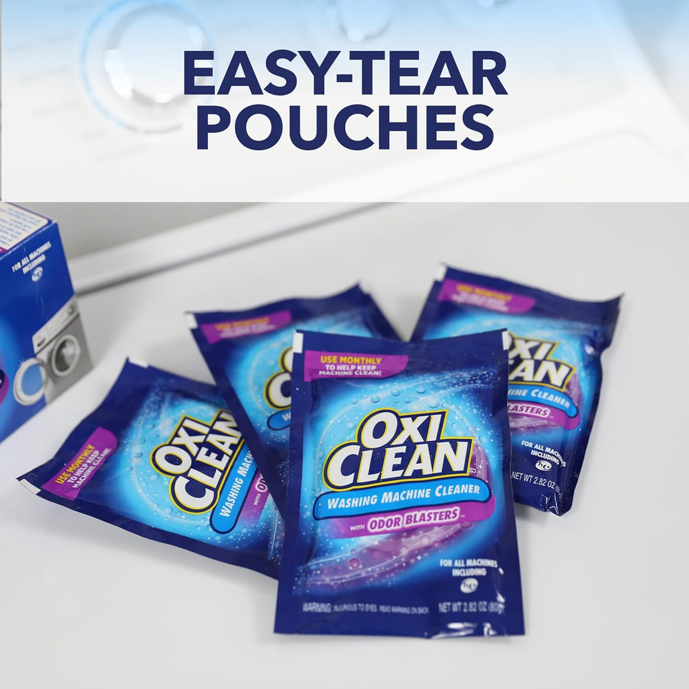 Washing Machine Cleaner with Odor Blasters, 4 Count