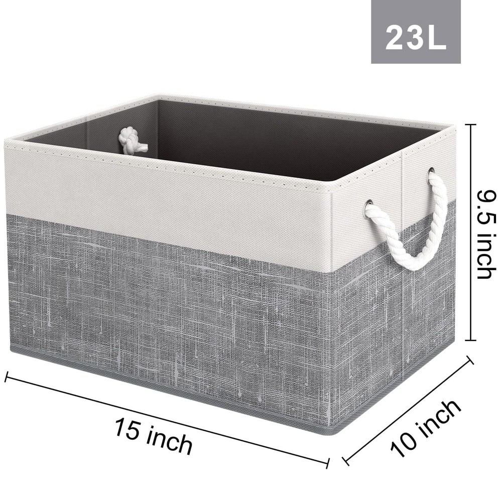 Fab totes Storage Bins [3-Pack], Foldable Storage Baskets for Organizing