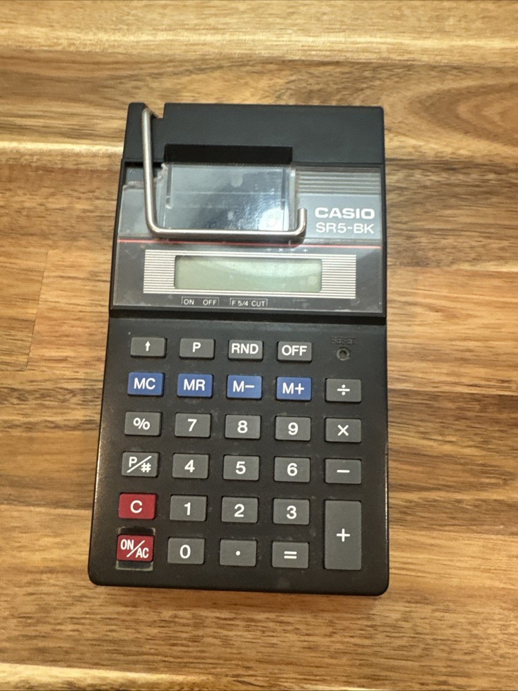Working Casio SR-5 Calculator with printer built-in- Unsure If Printer Works